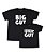 Kit 2 Camisetas Pretas Pai & Filho(a) Big Guy Little Guy Funny T-Shirts - Imagem 1