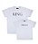 Kit 2 Camisetas Brancas Pai & Filho (a) King e Prince Funny T-Shirts - Imagem 1