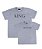 Kit 2 Camisetas Cinzas Pai e Filha King e Princess Funny T-Shirts - Imagem 1