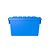 Caixa Plástica com Tampa Agregada - 64 Litros Azul - Imagem 3