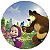 Painel Festa Redondo 3d Masha e o Urso Sublimado 1,50M - Imagem 1