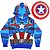 Blusa De Moletom Com Capuz Com Escudo Do Capitão America - Imagem 1