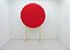 Painel Redondo Decoração Cores Lisas Em Tecido - 1,5x1,5m Vermelho - Imagem 1