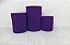Capa P/ Trio De Mesas Cilindro Cor Lisa Em Tecido Decoração Roxo - Imagem 1