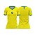 Camiseta Feminina Copa Do Mundo, Babylook Amarela Seleção Mod Torcedor - Imagem 1