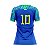Camiseta Feminina Copa Do Mundo, Babylook Azul Seleção Mod Jogador - Imagem 3