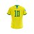 Camiseta Masculina Copa Do Mundo Infantil Amarelo Seleção Mod Jogador - Imagem 3