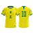 Camiseta Masculina Copa Do Mundo Infantil Amarelo Seleção Mod Jogador - Imagem 1