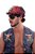 Kit Pirata Bandana E Tapa Olho 2 Peças, Kit Carnaval Unissex Vermelho e Dourado - Imagem 4