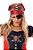 Kit Pirata Bandana E Tapa Olho 2 Peças, Kit Carnaval Unissex Vermelho e Dourado - Imagem 3