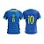Camiseta E Calção Futebol Infantil Seleção Brasil Copa Azul - Imagem 4