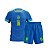 Camiseta E Calção Futebol Infantil Seleção Brasil Copa Azul - Imagem 1