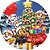 Painel De Festa Redondo Natal Da Patrulha Canina 1,50x1,50 - Imagem 1