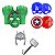Kit Luvas Hulk Martelo Thor Escudo Capitão America E Mascara - Imagem 1