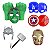 Kit Luva Hulk Martelo Thor Escudo Capitão America E Mascaras - Imagem 1