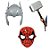 Vingadores Mascara Homem Aranha E Thor Com Martelo Kit 3 Pçs - Imagem 1
