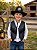 Colete Cowboy Com Chapéu Preto Infantil Unissex Kit 2 Peças - Imagem 1