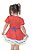 Vestido De Festa Junina Infantil Vermelho Mini Coração - Imagem 3