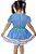 Vestido Junino Infantil Xadrez Azul com Branco - Imagem 4