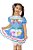 Vestido Junino Infantil Xadrez Azul com Branco - Imagem 3
