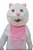 Fantasia Mascote Gata Branca Pelucia Adultoboneco De Vestir - Imagem 4
