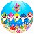Painel Festa Redondo Baby Shark 3d Estampa Digital 1,50M - Imagem 1