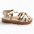Sandália Infantil Menina Molekinha Luzinha - 2741.202 - Branco-Dourado - Imagem 1