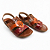 Sandália Feminina Andacco Couro - 14290 - Marrom-Laranja-Vermelho - Imagem 3