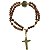 Pulseira Terço com Cruz Medalha das Duas Cruzes - Ouro Velho - Imagem 1