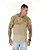 Camiseta Algodão Slim Full Listras+Folhagens Caqui - Imagem 1