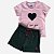 Conjunto Infantil de Menina Coração com Bordado e Aplique - Imagem 1