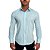 Camisa Social Azul Piscina Linhada - Imagem 1