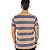 Camiseta Listrada Azul Laranja 100% Algodão - Imagem 3