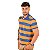 Camiseta Polo Listrada Laranja - Imagem 1