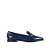Loafer Azul Marinho Salto Baixo Couro Texturizado I24 - Imagem 1