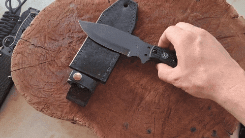 FACA TÁTICA DEF 5 EDC EMPUNHADURA EM TALAS - BAINHA DE COURO PARA CINTO - Imagem 3