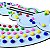 Tabuleiro Arco-Íris Pompom com Pinça Brinquedo Educativo MDF - Imagem 2