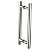 Puxador H INOX Redondo Vidro Polido Vidro Madeira 2,5X40X30cm - Imagem 1