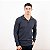 Blusa Tricot Traçado Gola Alta Com Zíper Masculina - Imagem 5