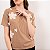 T-Shirt Manga Curta Com Aplicação Floral Feminina - Imagem 7