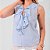 Blusa Sem Manga Decote V Com Babados Feminina - Imagem 2