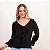 Blusa Decote V Com Babados E Elástico Na Manga Feminina - Imagem 12