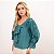 Blusa Decote V Com Babados E Elástico Na Manga Feminina - Imagem 4