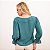 Blusa Decote V Com Babados E Elástico Na Manga Feminina - Imagem 5