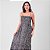 Vestido Midi Com Bolsos Estampa Liberty Decote Com Elástico E Alça Com Amarração E Faixa - Imagem 6