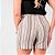 Short Em Linho Listrado Com Bolsos Feminino - Imagem 2