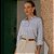 Camisa Listrada Manga Longa com Elastano Feminina - Imagem 1