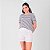 Blusa Decote Redondo Listrada Com Elastano Feminina - Imagem 11