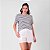 Blusa Decote Redondo Listrada Com Elastano Feminina - Imagem 12