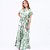 Vestido Longo Manga Curta Com Lastex Estampa Floral - Imagem 3